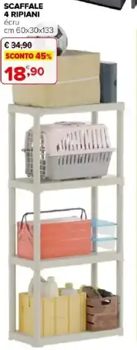 Iperal Scaffale 4 ripiani écru offerta