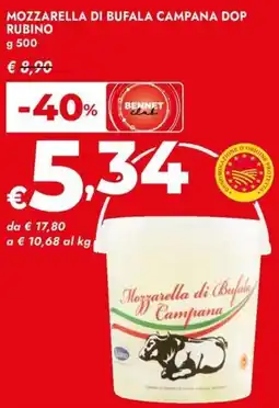 Bennet Mozzarella di bufala campana dop RUBINO offerta