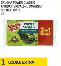 Maxi Supermercati Spugna power classic antibatterica 2+1 omaggio SCOTCH BRITE offerta