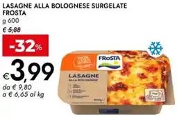 Bennet Lasagne alla bolognese surgelate FROSTA offerta