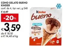 Bennet Cono gelato bueno KINDER offerta