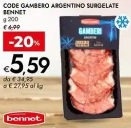 Bennet Code gambero argentino surgelate BENNET offerta