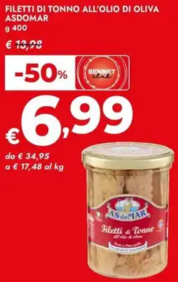 Bennet Filetti di tonno all'olio di oliva ASDOMAR offerta