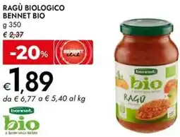 Bennet Ragù biologico BENNET BIO offerta