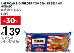 Bennet American big burger con semi di sesamo MORATO offerta