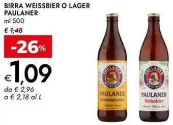 Bennet Birra weissbier o lager PAULANER offerta
