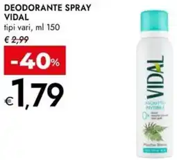 Bennet Deodorante spray VIDAL offerta