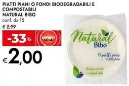 Bennet Piatti piani o fondi biodegradabili e compostabili NATURAL BIBO offerta