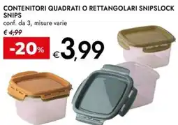Bennet Contenitori quadrati o rettangolari snipslock snips offerta