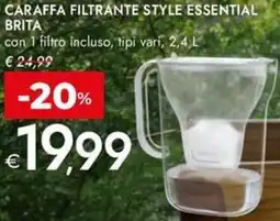 Bennet Caraffa filtrante style essential brita offerta