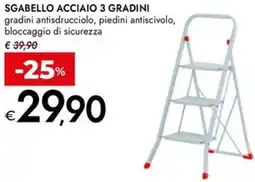 Bennet Sgabello acciaio 3 gradini offerta