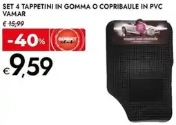 Bennet Set 4 tappetini in gomma o copribaule in pvc vamar offerta