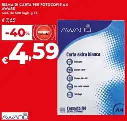 Bennet Risma di carta per fotocopie a4 AWARD offerta