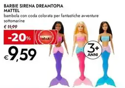 Bennet Barbie sirena dreamtopia MATTEL offerta