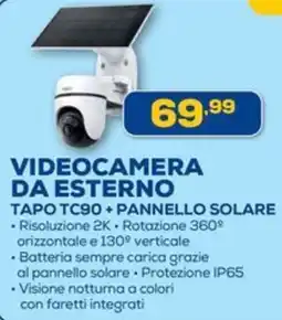 Euronics tp-link VIDEOCAMERA DA ESTERNO TAPO TC90 + PANNELLO SOLARE offerta