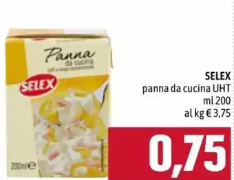 Famila Selex Panna da Cucina UHT 200 ml offerta