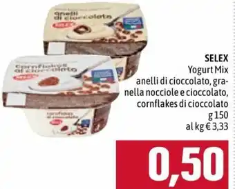 Selex Yogurt Mix Anelli Di Cioccolato, Granella Nocciole e Cioccolato 150g