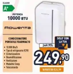 Unieuro Rowenta CONDIZIONATORE PORTATILE FOARWAC10 offerta