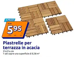 Action Piastrelle per terrazza in acacia offerta