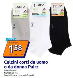 Action Calzini corti da uomo o da donna Pairz offerta
