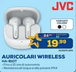 Euronics JVC AURICOLARI WIRELESS HA-B10T offerta