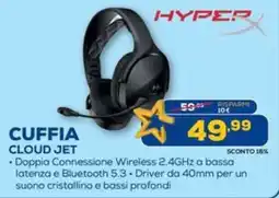 Euronics Hyperx cuffia cloud jet offerta