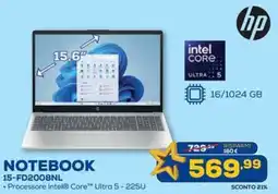 Euronics hp NOTEBOOK 15-FD2008NL offerta