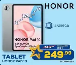 Euronics Tablet honor pad 10 offerta
