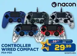 Euronics nacon CONTROLLER WIRED COMPACT PS4-PS5 offerta