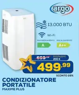 Euronics Argo condizionatore portatile maxime plus offerta