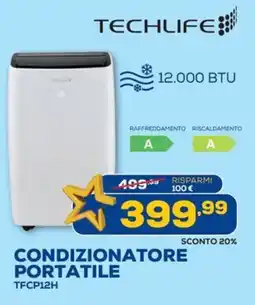 Euronics TECHLIFE CONDIZIONATORE PORTATILE TFCP12H offerta
