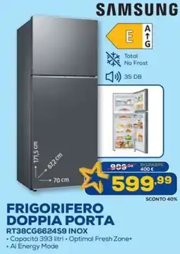 Euronics SAMSUNG FRIGORIFERO DOPPIA PORTA RT38CG6624S9 INOX offerta