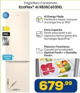 Euronics SAMSUNG Frigorifero Combinato EcoFlex Al RB38C603DEL offerta