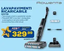 Euronics Rowenta LAVAPAVIMENTI RICARICABILE GZ5736 offerta