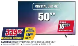 Trony SAMSUNG SMART TV CRYSTAL 50" UHD UE50U7000FUXZT offerta