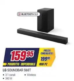 Trony LG soundbar s60t offerta