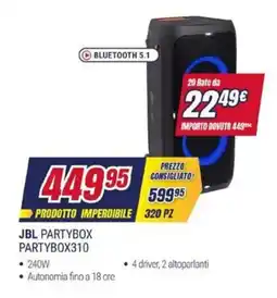 Trony JBL PARTYBOX PARTYBOX310 offerta