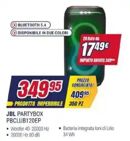 Trony JBL PARTYBOX PBCLUB120EP offerta