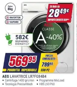 Trony AEG LAVATRICE LR7FG84B4 offerta