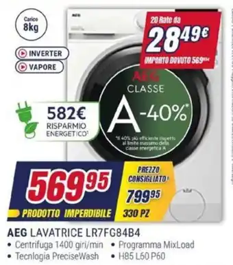 Trony AEG LAVATRICE LR7FG84B4 offerta