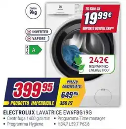 Trony ELECTROLUX LAVATRICE EW6FBG19G offerta