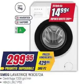 Trony SMEG LAVATRICE W3C072A offerta