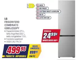 Trony LG FRIGORIFERO COMBINATO GBBSJ20DPY offerta