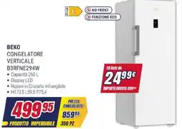 Trony BEKO CONGELATORE VERTICALE B3RFNE294W offerta