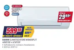 Trony DAIKIN CLIMATIZZATORE MONOSPLIT ARXF35F + ATXF35F offerta