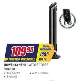 Trony ROWENTA VENTILATORE TORRE VU6670 offerta