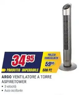 Trony Argo ventilatore a torre aspiretower offerta