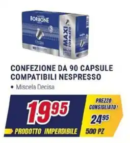 Trony Caffee borbone confezione da 90 capsule compatibili nespresso offerta