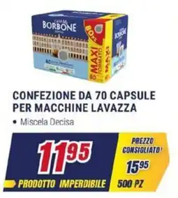 Trony Confezione da 70 capsule per macchine LAVAZZA offerta