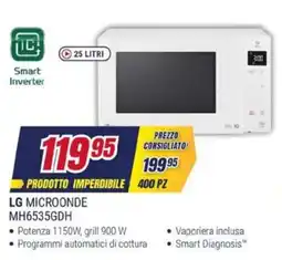 Trony LG MICROONDE MH6535GDH offerta